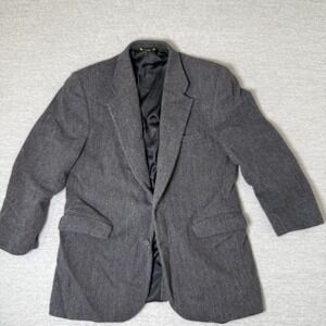 Vintage American Trend Men's Blazer Sport Coat 44R Gray Tweed Lambswool USA Made
